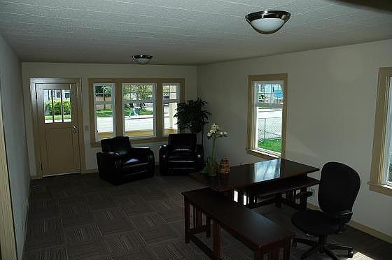 Reception area in front