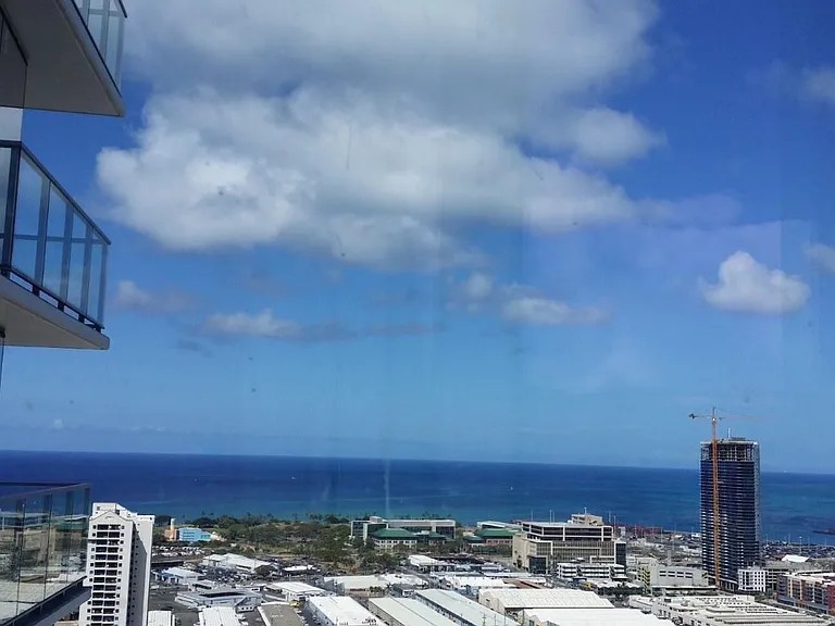 Beautiful ocean/city view from living room
