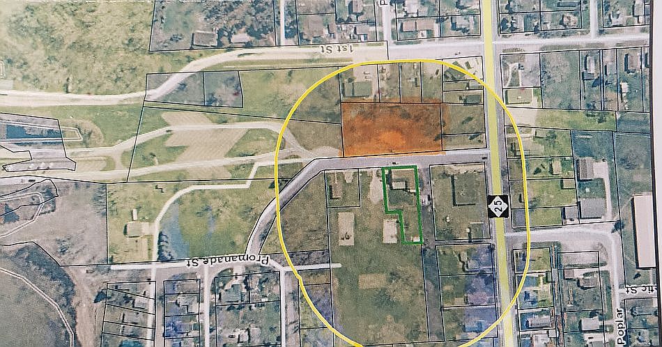 Property in orange. 