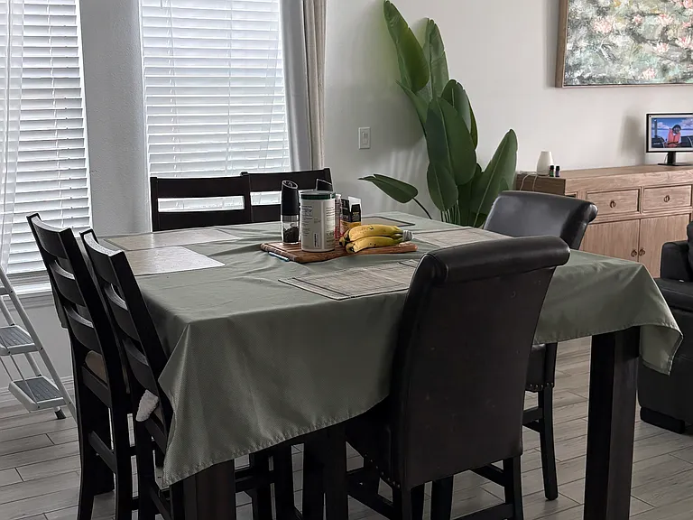 Dining room in front of the kitchen
