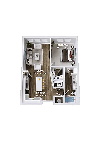 Floor plan 1 Bedroom, 1 Bath A4