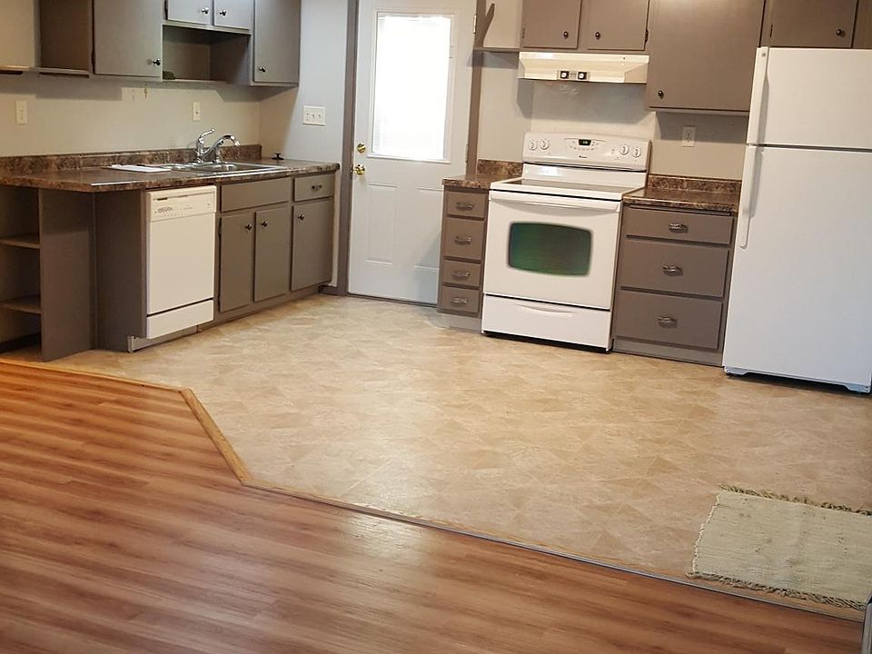 Open kitchen, dining room, living room floor plan