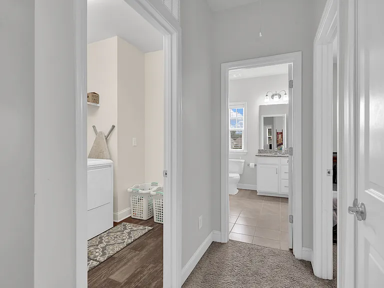 Hall Showing the Laundry Room, Hall Bathroom & Bedroom 4