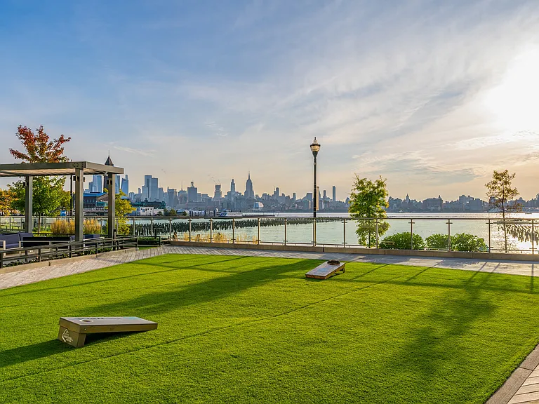 Enjoy casual fun with friends in our lively courtyard featuring cornhole games