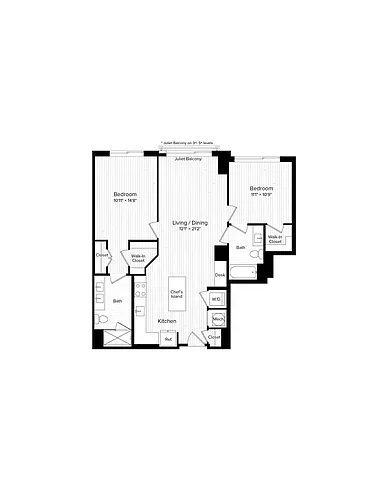 Floor plan C01 Two Bedroom Two Bath