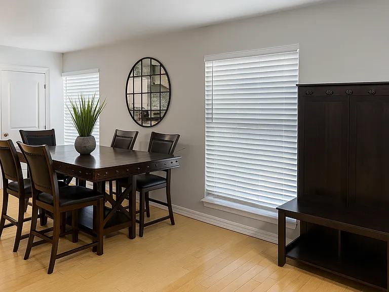 Elegant dining table perfect for family meals or work-from-home days.
