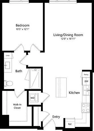 1-D 1 bed 1 bath 792 1-D 1 bed 1 bath 792