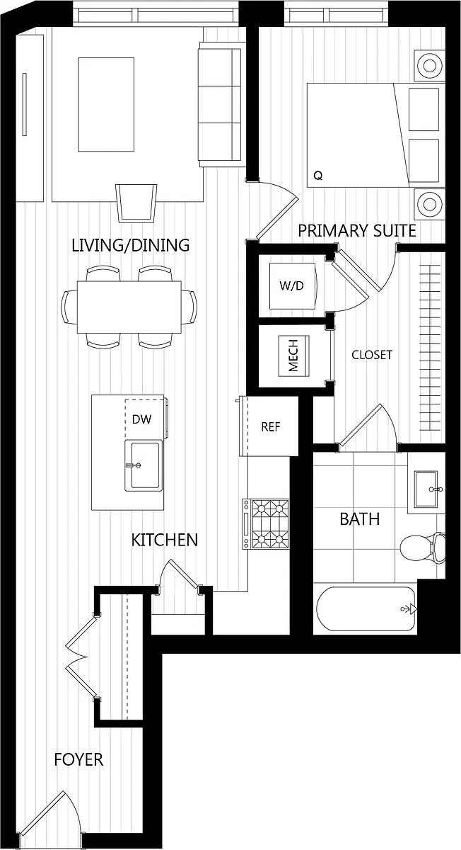 Floor plan 1 Bed/1 Bath-C16