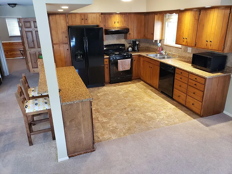Kitchen with lots of storage.