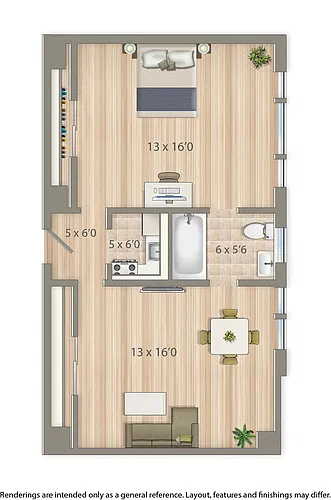 Floor plan One Bedroom A