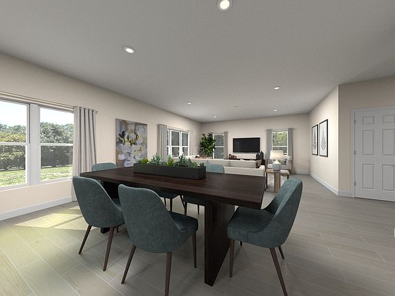 Residence 4 dining room staged at a nearby Meritage community.