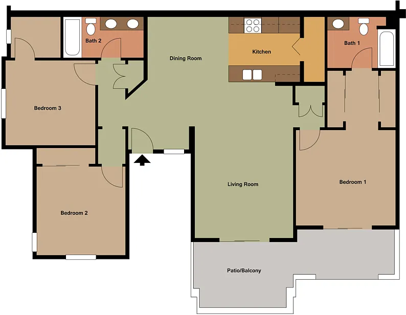 Floor plan C - Available September 5