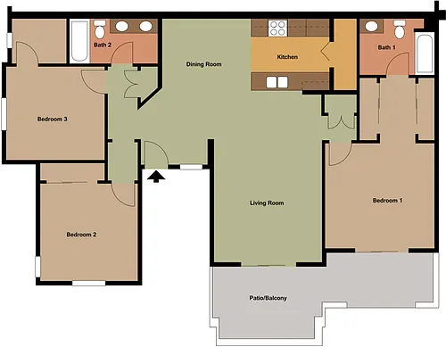 Floor plan C - Available September 5