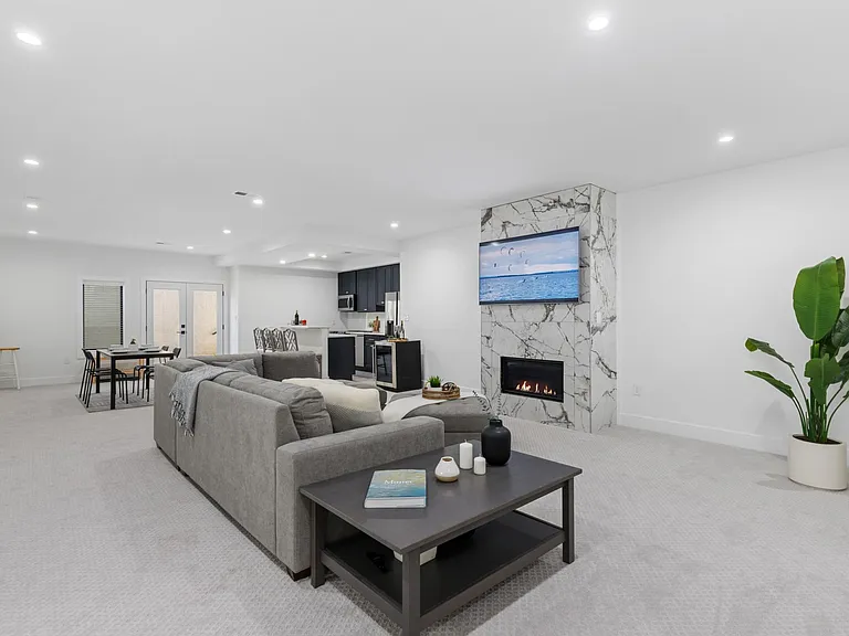 Open living room and kitchen