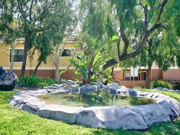 Water streams throughout