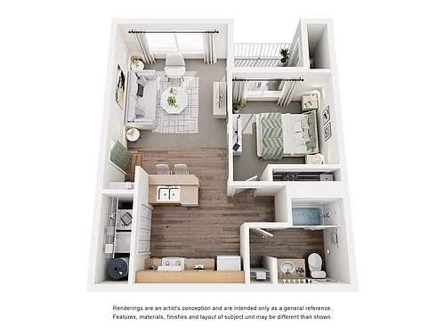 Floor plan 1 Bed 1 Bath Sage