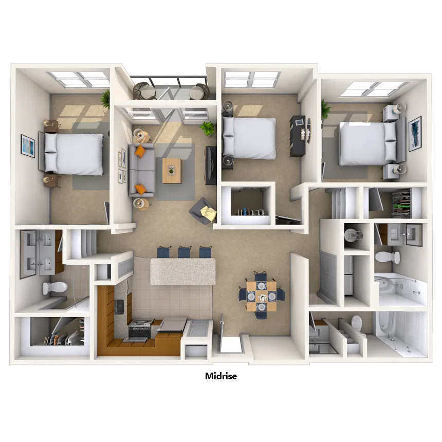 Floor plan Traditional 3x3 1549 SF
