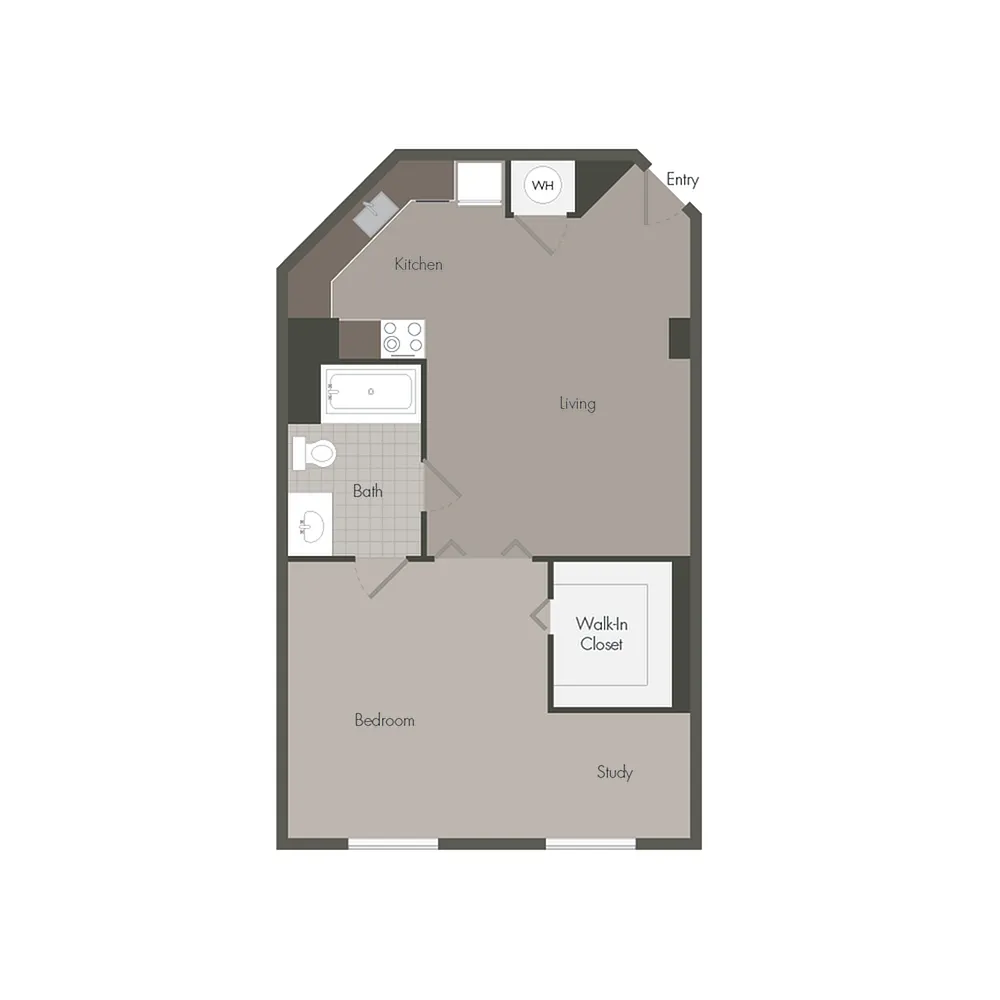 Floor plan 1 Bedroom 1 Bathroom E