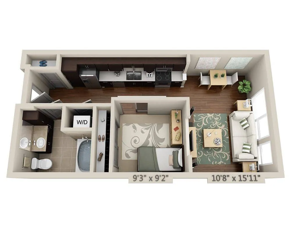 Floor plan Studio E1A