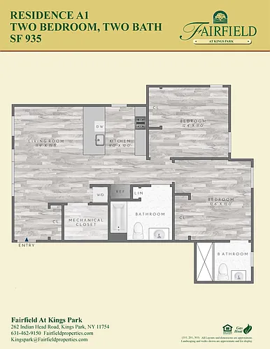 Floor plan A1 Two Bedroom