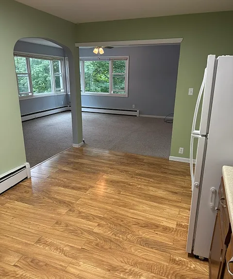 Open plan kitchen-dining-living rooms
View from kitchen