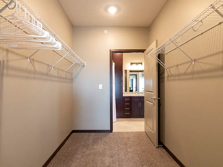 Our large walk-in closets provide plenty of space for clothing, shoes and storage.