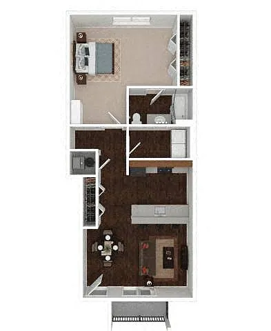 Floor plan 1 Bedroom 1 Bath
