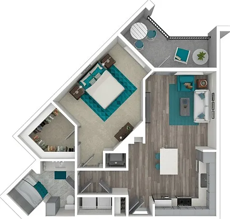 The IMPETUS | ONE BEDROOM, ONE BATH, 879 TOTAL SF WITH BALCONY/PATIO The IMPETUS | ONE BEDROOM, ONE BATH, 879 TOTAL SF WITH BALCONY/PATIO