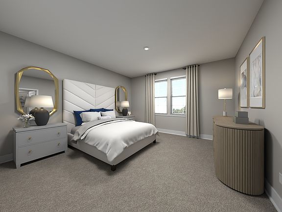 Primary bedroom in the Adams floorplan at Meritage Homes.