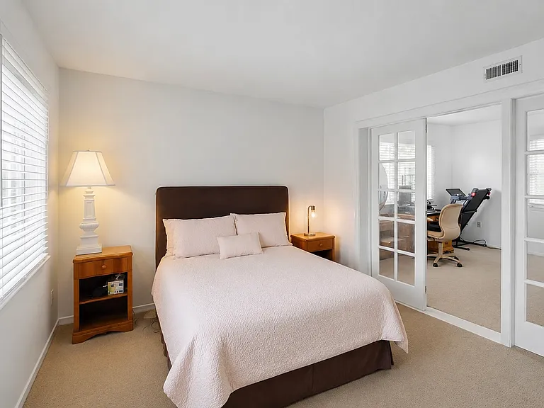 Master bedroom easily fits a king size bed.