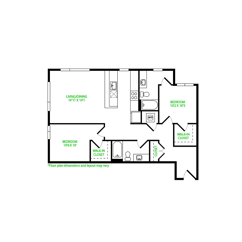Floor plan 2X2 24W