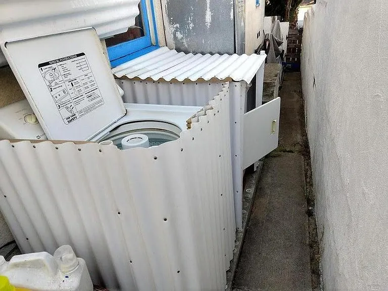 Outside laundry area