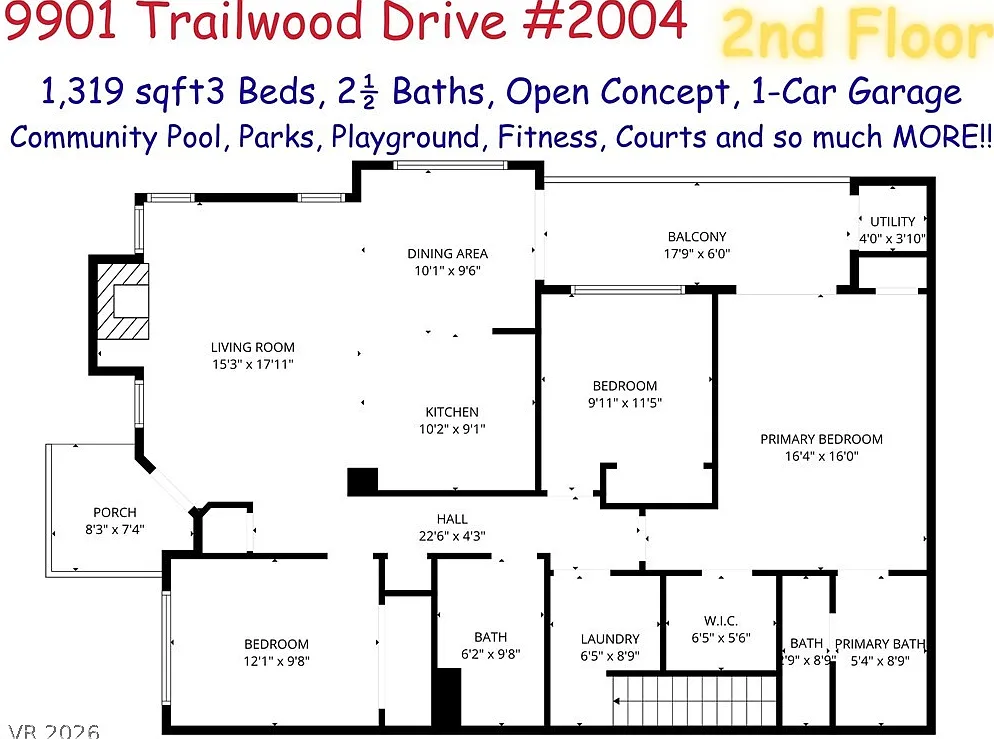 3 bed, 2.0 bath, 1319 sqft, $1,800 — Photo 2