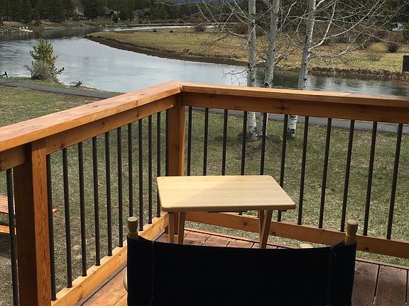 Balcony off master bedroom with river view
