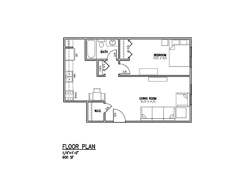 Floor plan 1 Bedroom