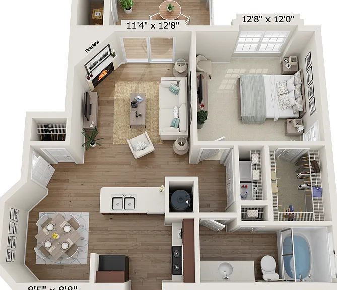 A1R - 1x1 floor plan Monte Vista