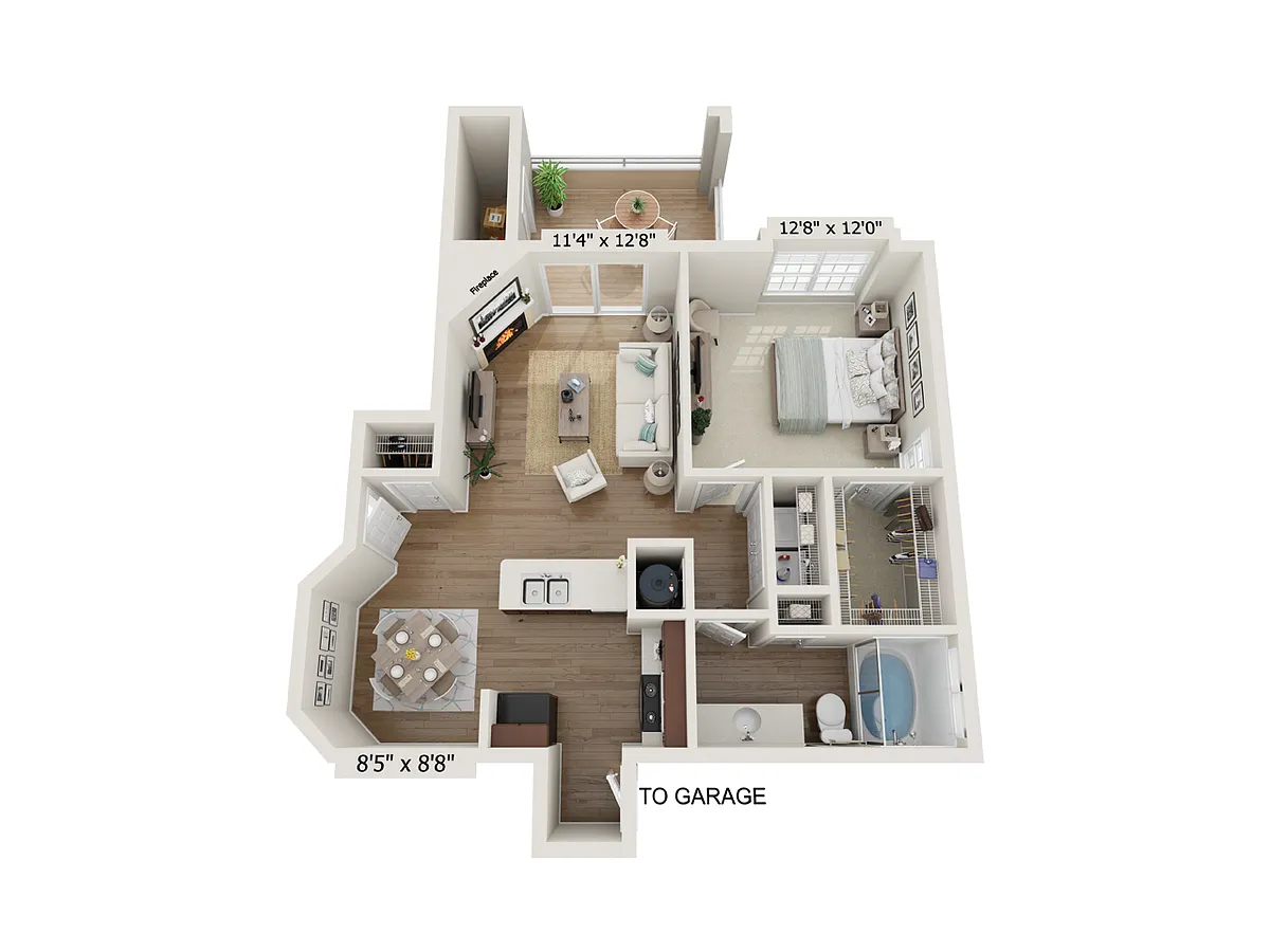 Floor plan A1R - 1x1