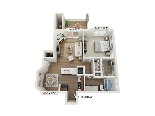Floor plan A1R - 1x1