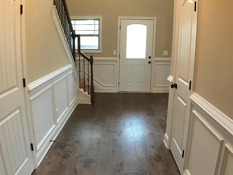 Half bath on left, closet on right