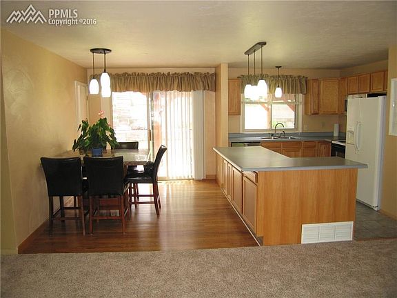 Hardwood floor in dining area