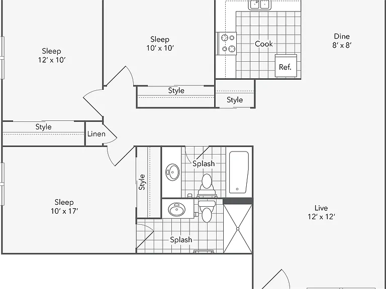 Terrace | 3-Bedroom Floorplan Terrace | 3-Bedroom Floorplan