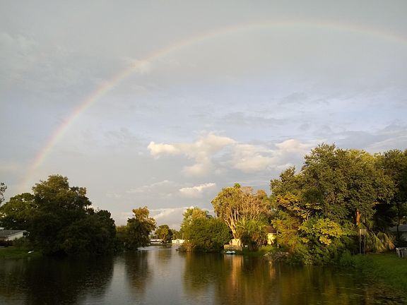Rainbow over the lake.