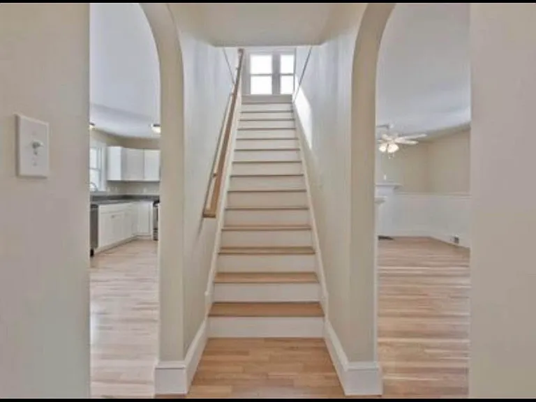 Shared living room on the right.
My stairs to the second floor middle.
Shared Kitchen to the left.