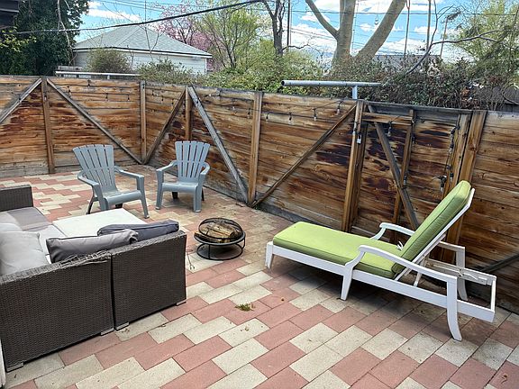 private fenced patio