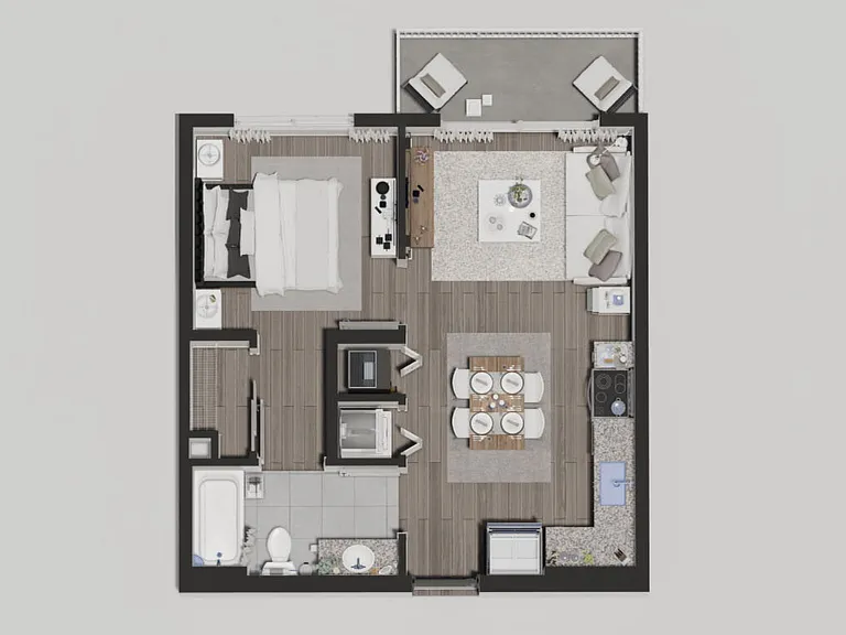 Amelia 1 bedroom A floor plan Amelia 1 bedroom A floor plan