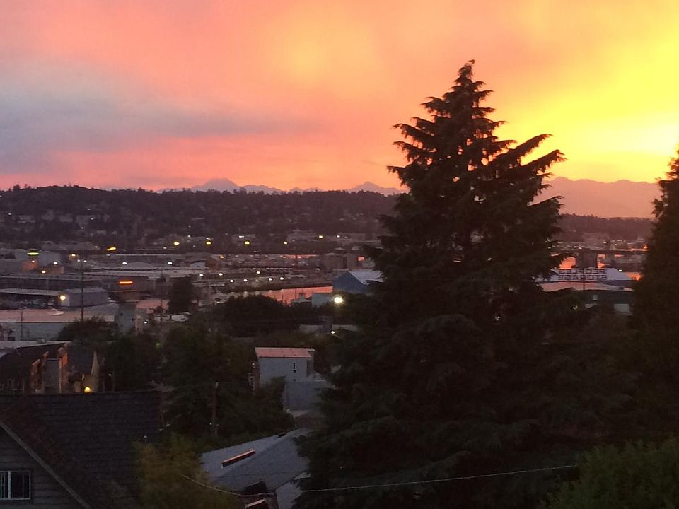 Western view from deck and gardens.