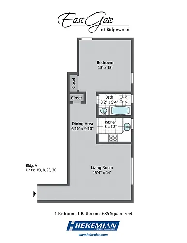 Floor plan 1BR/1BA