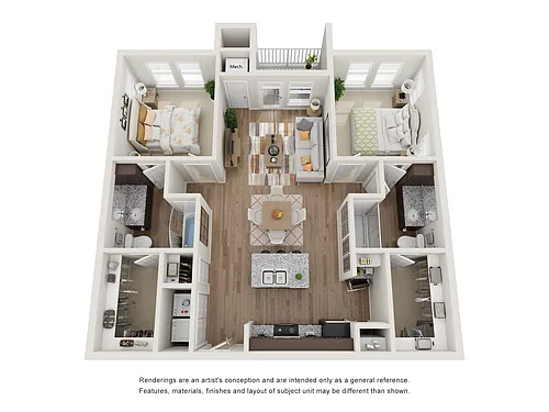 Floor plan 2 Bed - B1