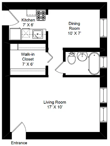 Floor plan Renovated Studio