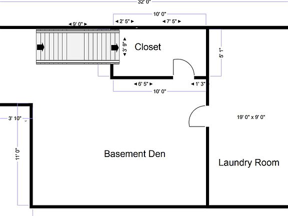 Basement. Measurements may not be completely accurate, but they are close.